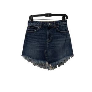 Free People Fringe Jean Mini Skirt (Size 25)